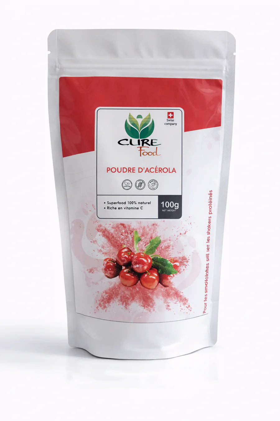 CureFood acerola poeder is rijk aan natuurlijke vitamine C en helpt bij vermoeidheid. Perfect voor smoothies en sapjes. Verkrijgbaar bij Veroborsa.