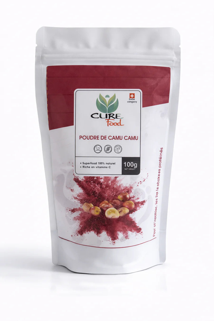 CureFood camu camu poeder is een 100% natuurlijke superfood, rijk aan vitamine C. Ideaal voor smoothies en sapjes. Verkrijgbaar bij Veroborsa.