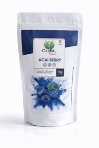 Cure Food açaí berry poeder is een 100% natuurlijke superfood, rijk aan antioxidanten. Ideaal voor smoothies en bowls. Verkrijgbaar bij Veroborsa.