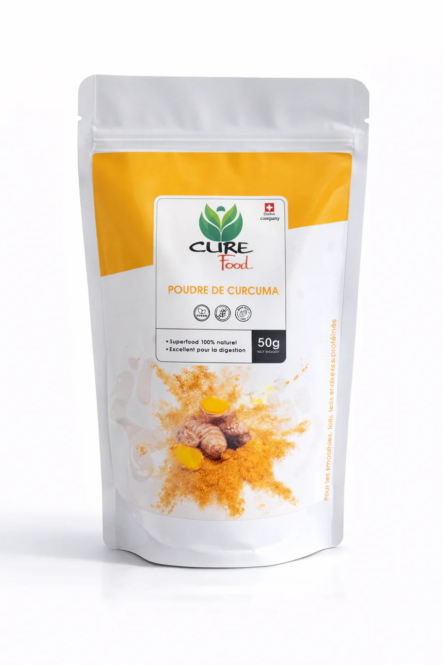 Cure Food kurkuma poeder (curcuma) is een 100% natuurlijke superfood, ideaal voor spijsvertering en dagelijks gebruik. Verkrijgbaar bij Veroborsa.
