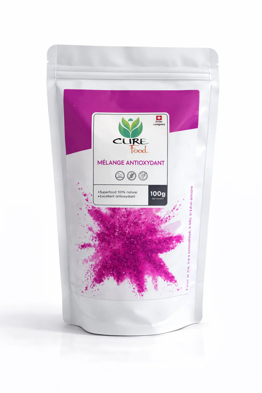 Cure Food Mélange Antioxydant 100g is een krachtige superfoodmix boordevol natuurlijke antioxidanten. Ideaal voor smoothies, bowls en sappen.