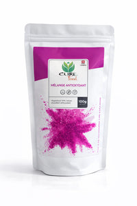 Cure Food Mélange Antioxydant 100g is een krachtige superfoodmix boordevol natuurlijke antioxidanten. Ideaal voor smoothies, bowls en sappen.