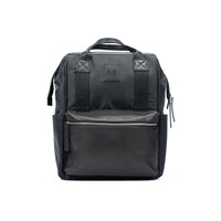 K0037AB | Zaino Idrorepellente in Nylon Waterproof/Vera Pelle pieno fiore con leggera grana - Colore Nero - Accessori Nickel lucido. Dimensioni: cm 27 x 39 x 19 - Confezione: Sacchetto Tnt-1