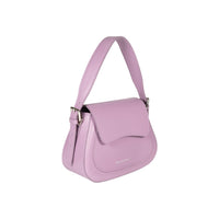 RB1030CI | Borsa Donna a Spalla EMMA con pattina in Vera Pelle Made in Italy. Accessori in metallo Argento Lucido - Colore Lilla - Dimensioni: cm 24 x 18 x 9 + 14,5 (Luce manico)-4