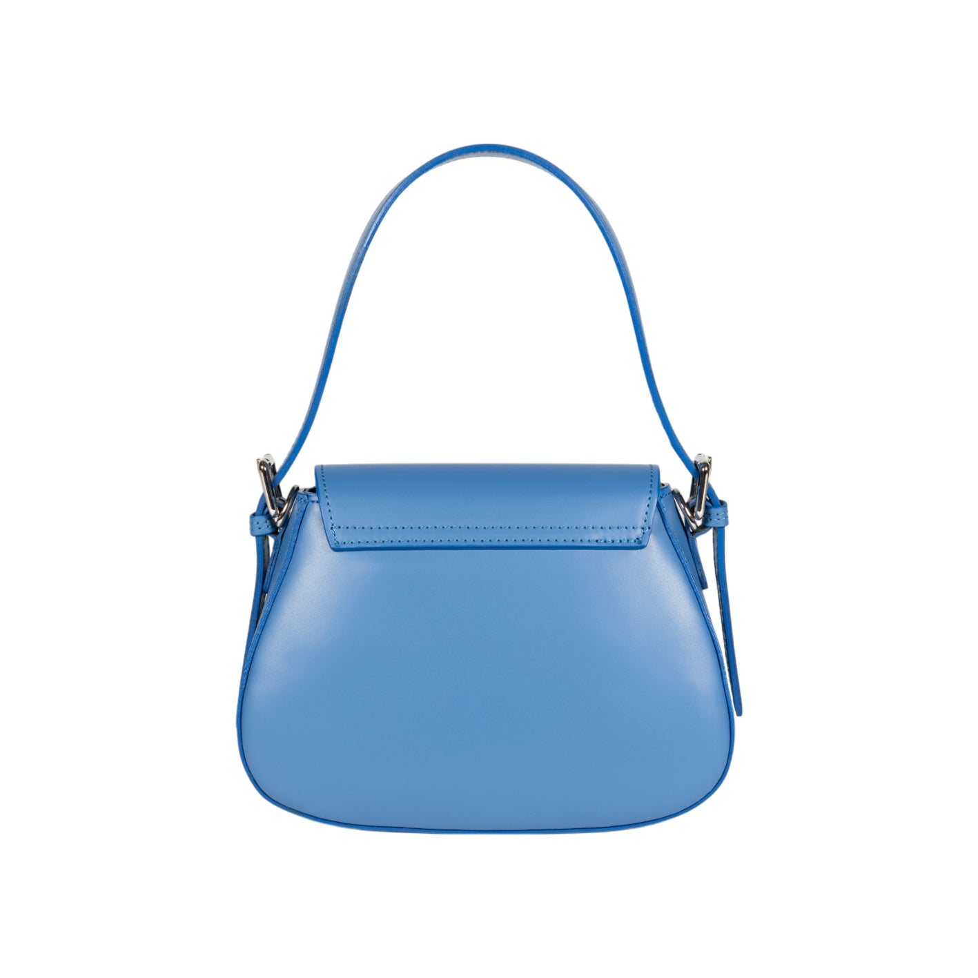 RB1030CP | Borsa Donna a Spalla EMMA con pattina in Vera Pelle Made in Italy. Accessori in metallo Argento Lucido - Colore Glicine - Dimensioni: cm 24 x 18 x 9 + 14,5 (Luce manico)-2