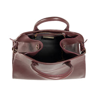 RB1032X | Borsa a Mano Donna FRIDA in Vera Pelle Made in Italy. Accessori in metallo Oro Lucido - Colore Bordeaux - Dimensioni: cm 43 x 29 x 24 + 12 (Luce manici)-3