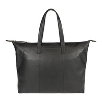 RB2004A | Borsa Shopping Trasformabile in Bauletto in Vera Pelle pieno fiore, grana dollaro/leggera. Doppio manico. Colore Nero. Dimensioni: cm 43 x 36 x 14. Confezione: Sacchetto in Tessuto non Tessuto-2