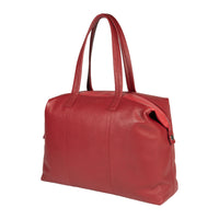 RB2004V | Borsa Shopping Trasformabile in Bauletto in Vera Pelle pieno fiore, grana dollaro/leggera. Doppio manico. Colore Rosso. Dimensioni: cm 43 x 36 x 14. Confezione: Sacchetto in Tessuto non Tessuto-1