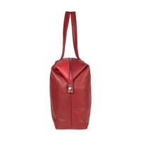 RB2004V | Borsa Shopping Trasformabile in Bauletto in Vera Pelle pieno fiore, grana dollaro/leggera. Doppio manico. Colore Rosso. Dimensioni: cm 43 x 36 x 14. Confezione: Sacchetto in Tessuto non Tessuto-3