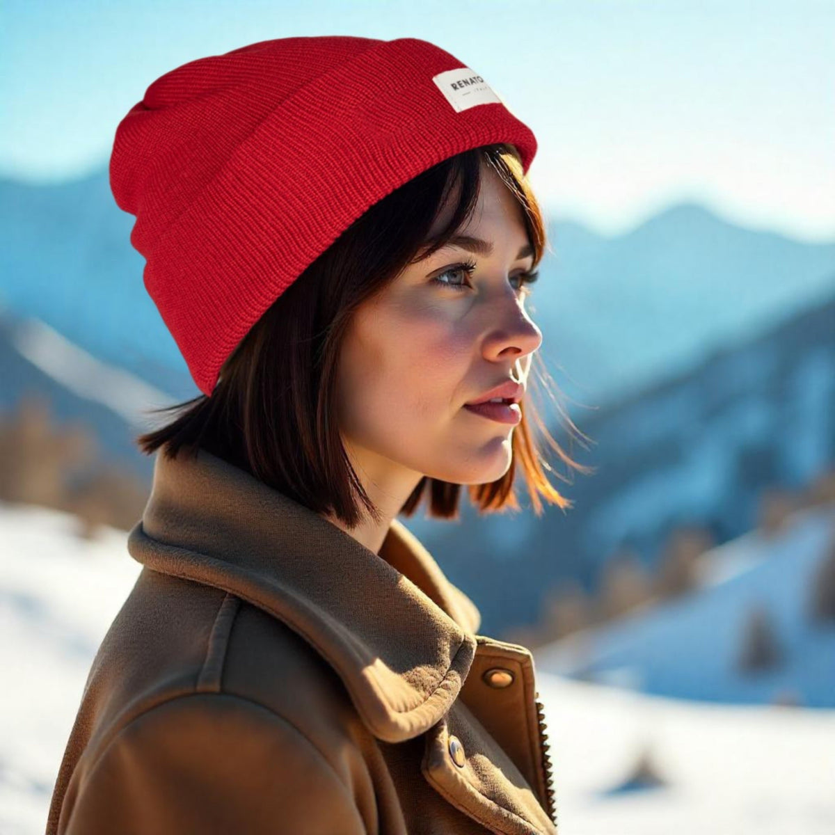 RB5001V  | Berretto in Maglia a doppio strato MONVISO Misto Lana Made in Italy. Colore Rosso - Taglia Unica-1